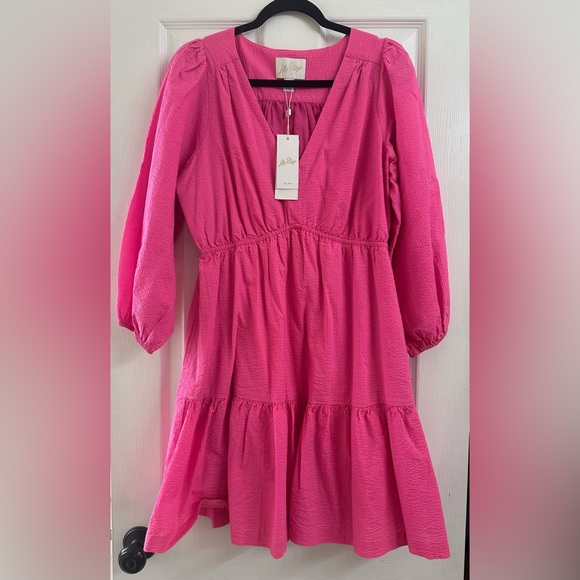 Lilly Pulitzer Deacon Passion Fruit Pink Textured Dress - Picture 2 of 6